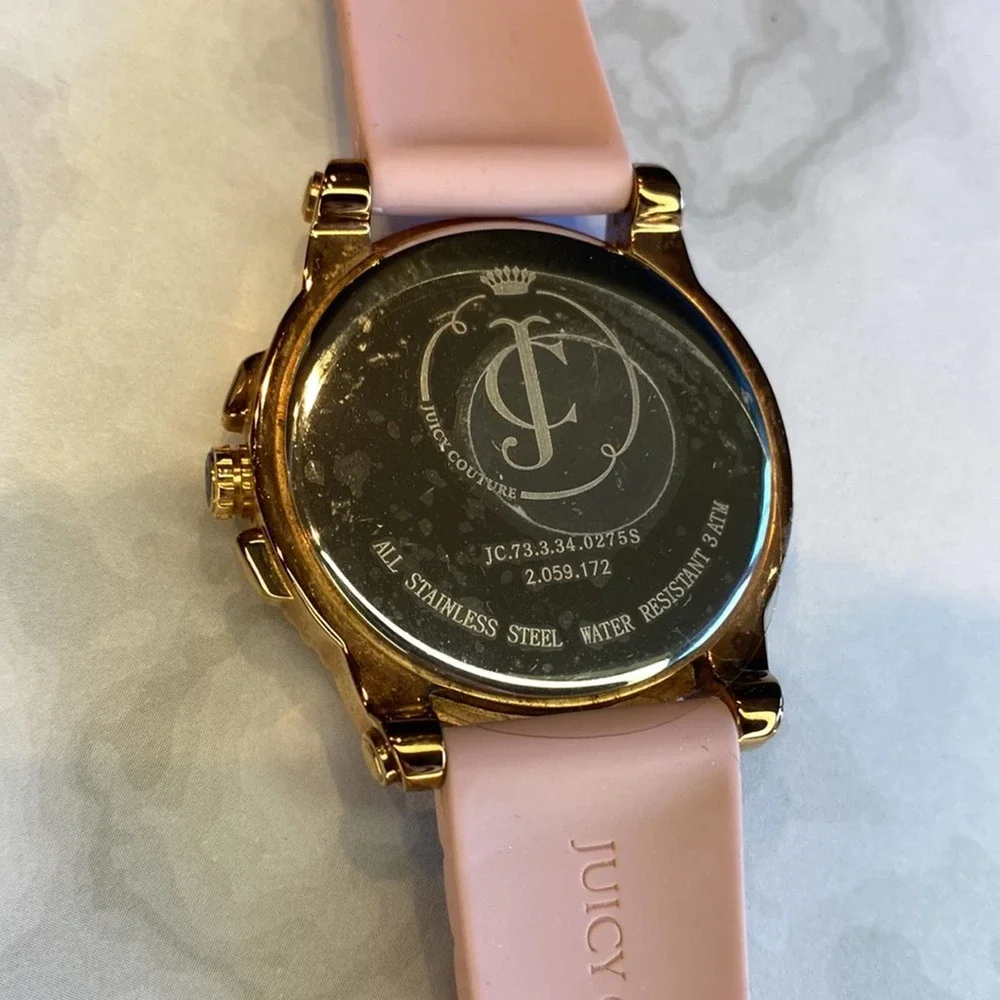 Juicy Couture Watch - Pink Silicone Band & Rose Gold Accents